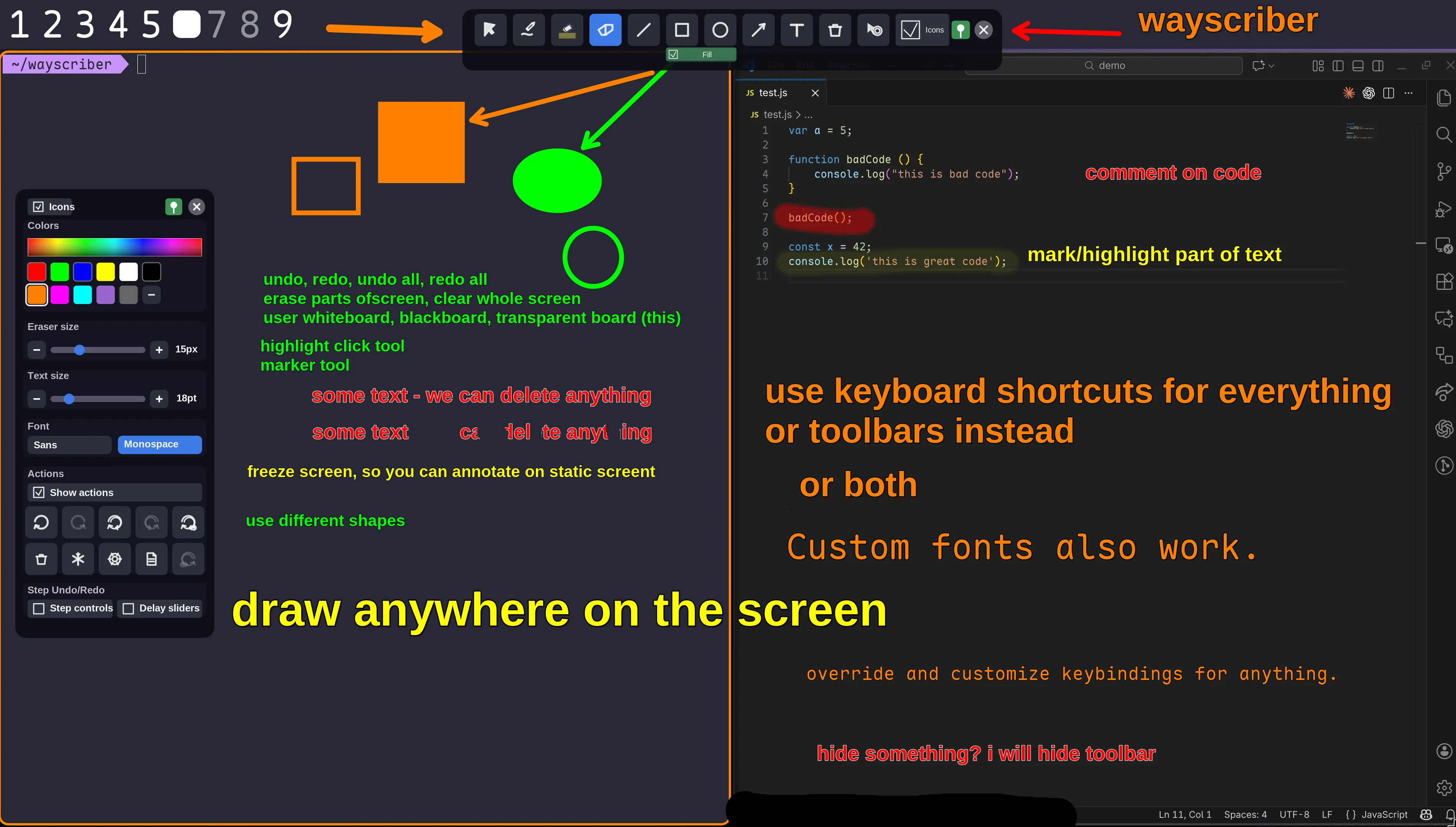 wayscriber HUD overlay and controls