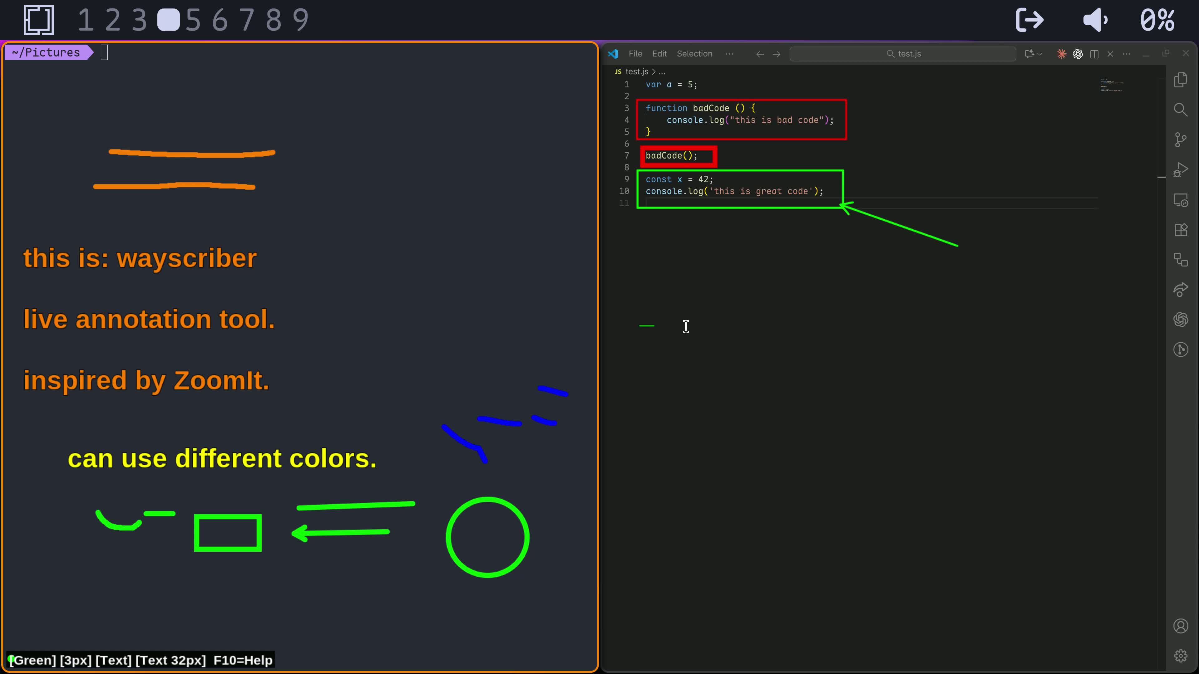 wayscriber overlay highlighting a window