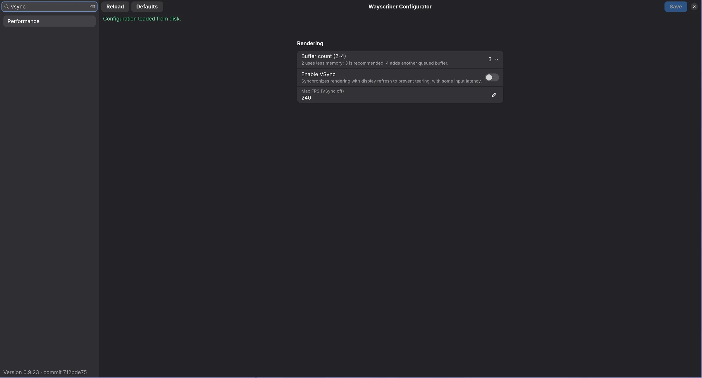 Configurator Preferences page